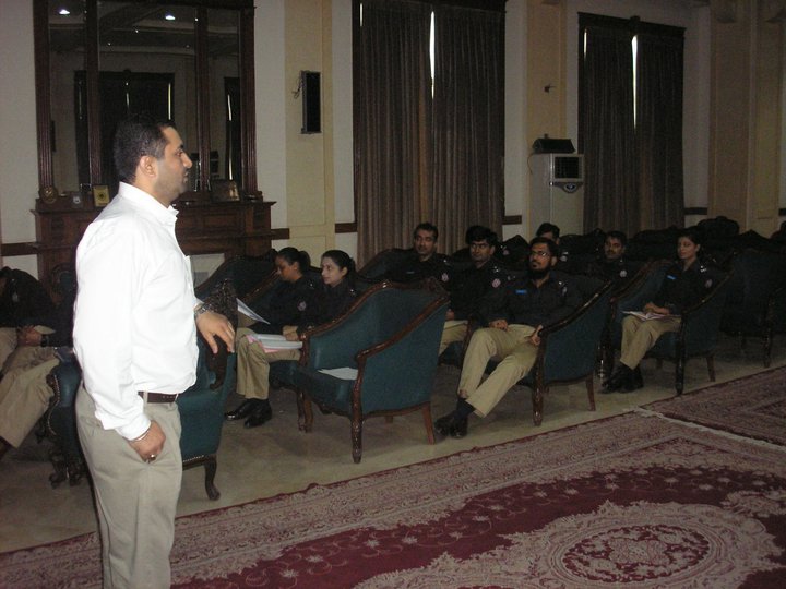 Training session with police officers, alternate angle